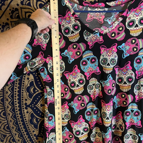 Sugar Skull Print Shirt 3X - Picture 4 of 5